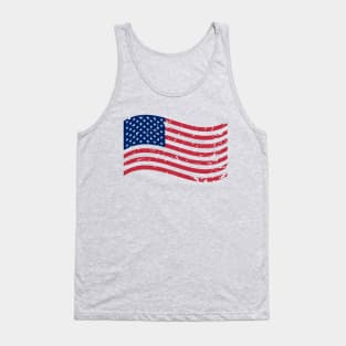 Cool Vintage Distressed USA American Flag Design Tank Top